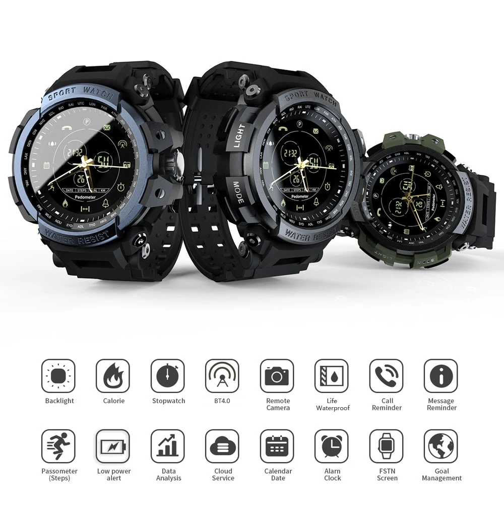 Умные часы LOKMAT MK28 с экраном 1,14 дюйма BT4.0, водонепроницаемые, с шагомером, калорийным сигналом, спортивные мужские Смарт-часы для Android/iOS