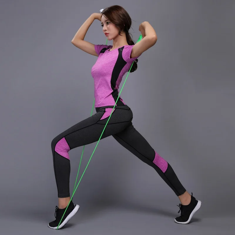 Женская Спортивная одежда для йоги, одежда для спортзала и бега, теннисная рубашка или брюки для йоги, леггинсы для пробежки тренировки, спортивный костюм