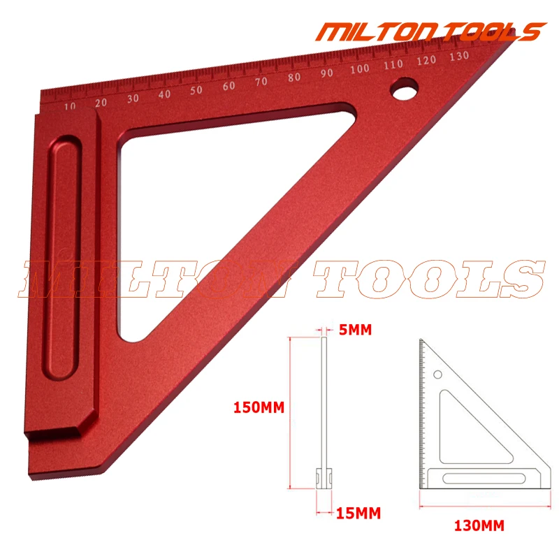 

High Quality Precision Woodworking Tools Precision Triangle Ruler aluminum 6" Carpenters Square Carpenter's rule