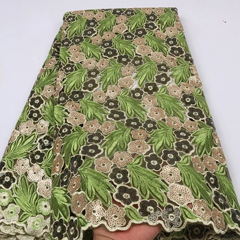 

Latest French Nigerian Laces Fabrics With Beads Gold African Lace Fabric 2019 High Quality French Tulle Lace Material XY2450B-6