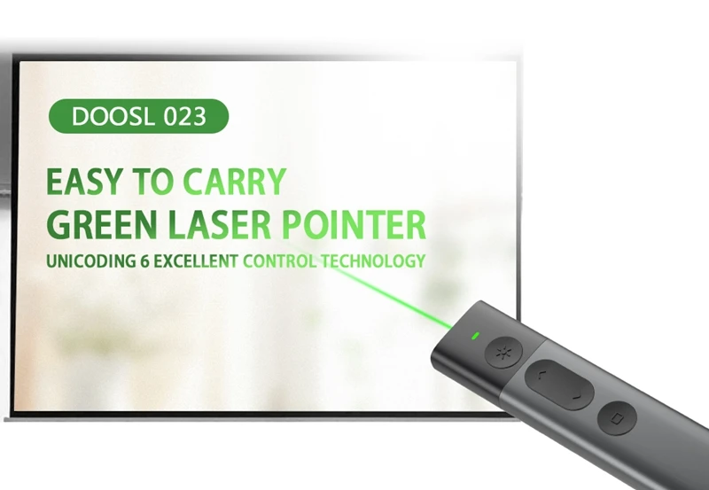 Doosl зеленая лазерная указка ручка PowerPoint Clicker управление Лер 2,4 ГГц PPT беспроводной ведущий RF беспроводной пульт дистанционного управления Windows