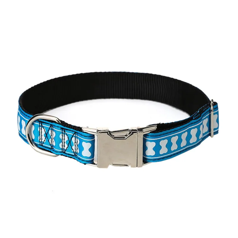 

Pet Dogs Collar Bone Pattern Neck Strap Adjustable Pet Leash With Metal Seatbelt Buckle Collars For Small Dogs Decor