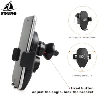 

FDBRO Wireless Car Charger Quick Fast Charge Wireless Intelligent Infrared Fast Wirless Charging Car Phone Holder Free Shipping