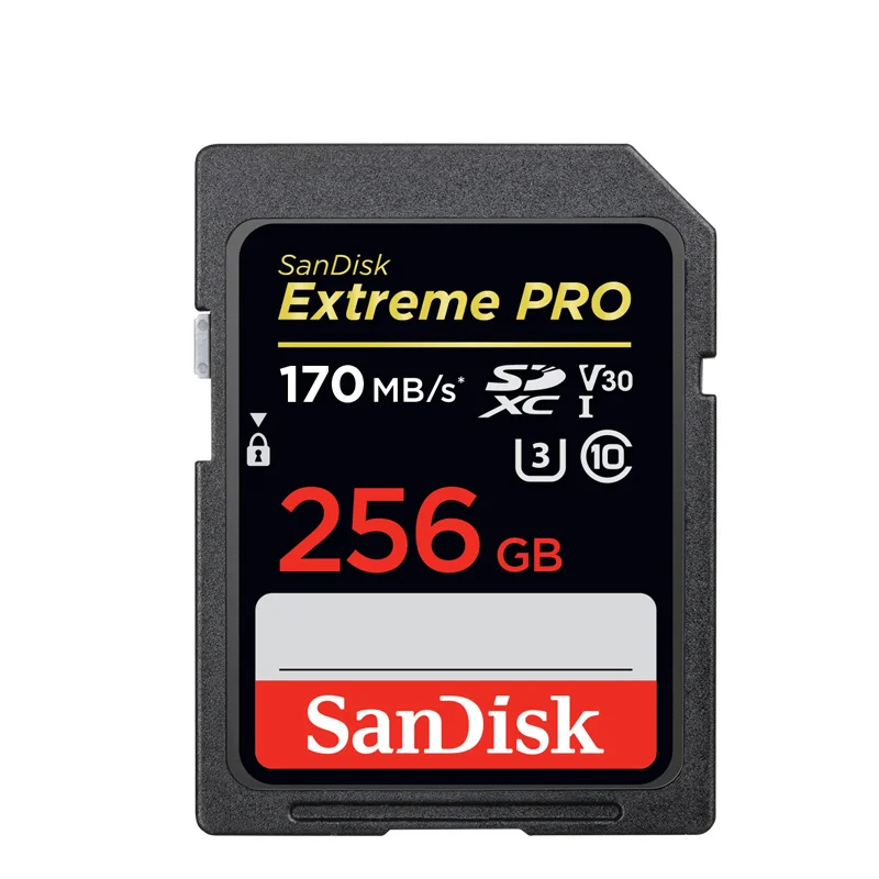 Двойной Флеш-накопитель SanDisk Extreme Pro 170 МБ/с. SD карты 256 ГБ 128 Гб 64 Гб оперативной памяти, 32 Гб встроенной памяти, слот для карт памяти SDHC/SDXC C10 U3 V30 UHS-I cartao de memoria 4 K, флеш-карта