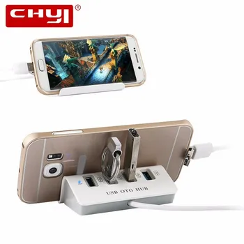 

CHYI High Speed 4 port USB OTG HUB and Dock Micro USB OTG 2 in 1 USB 2.0 Hub Up to 480Mbps For Smart Phone Tablet PC Laptop Hold