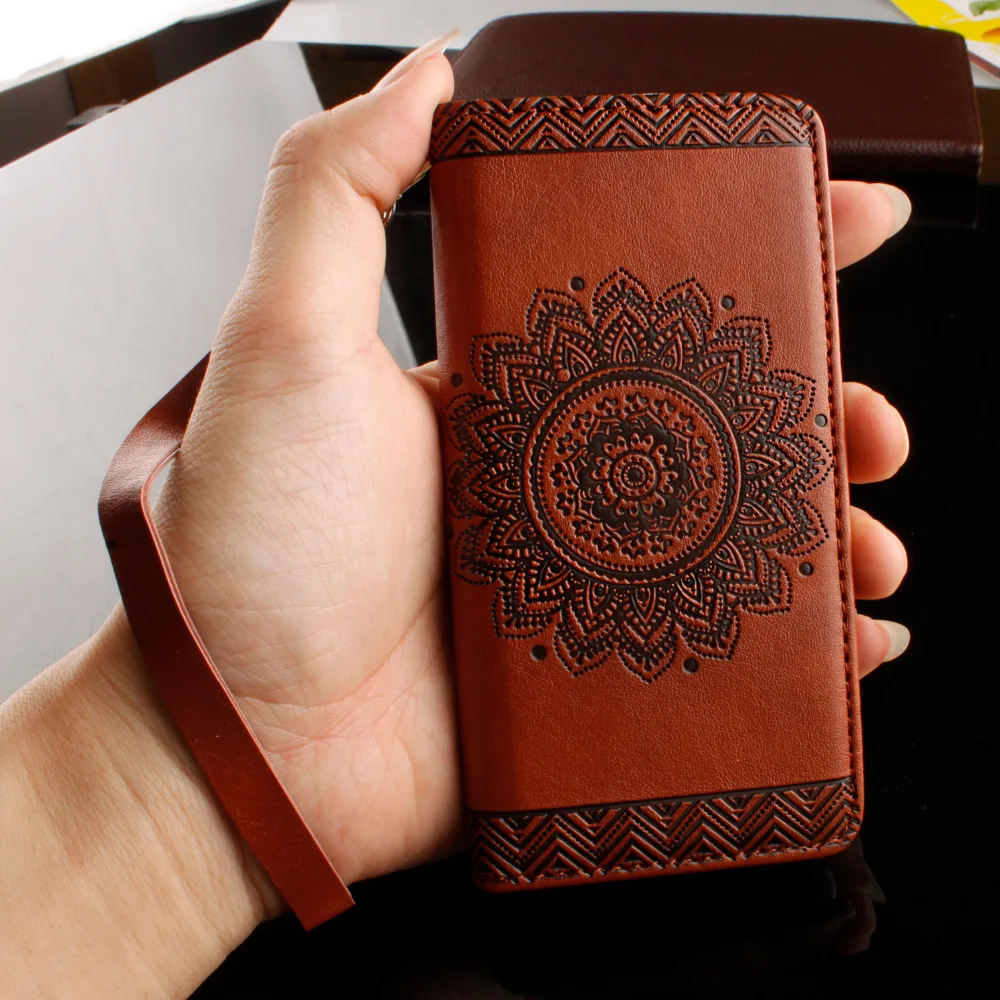 

Wallet Leather Case For iPhone 8 7 6 6s Plus SE 5 5s Cover Retro Paisley Flower Mandala Henna Floral Flip Card Slot Holder Stand