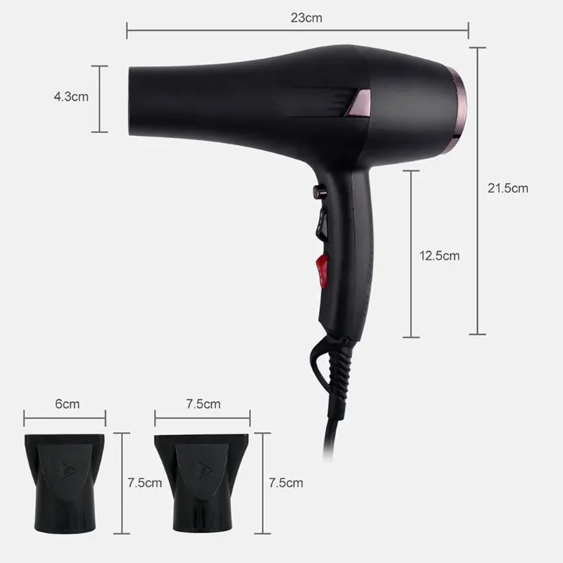 

Warm Cold Wind Hair Dryer Blow Nozzle AC Motor 2000W Salon Tool Home Personal Care Appliance Hair Dryers