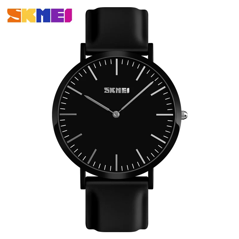 SKMEI простые кварцевые наручные часы для женщин и мужчин водонепроницаемые оранжевые цифровые часы женская одежда многоцветные женские часы с силиконовым ремешком - Цвет: Black Watch L