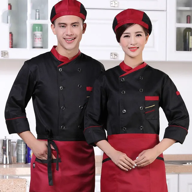 Cooks Kitchen Long Sleeve High Quality Chef Uniforms Clothing Female Restaurant Chefs Apparel