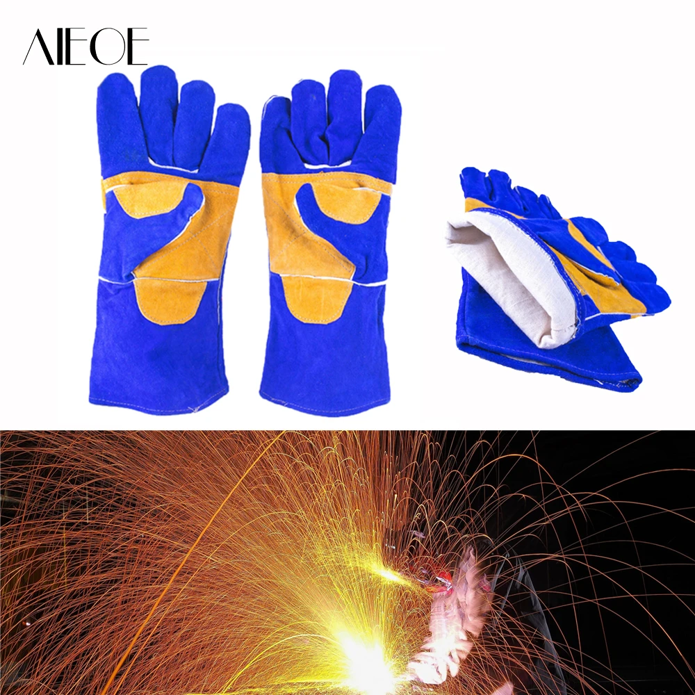 AIEOE Anti wear Fireproof Welding Gloves Heat Resistant for Welder