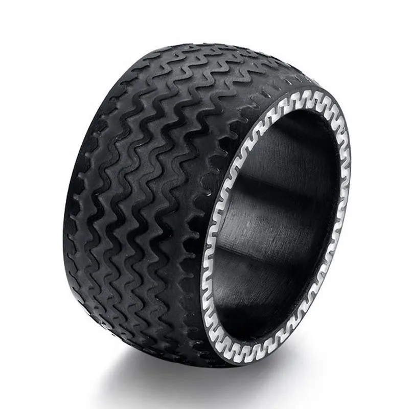 black mens ring tyre design punk biker wedding rings birthday gifts stainless steel rings for men ocs0254 - Biker Wedding Rings black mens ring tyre design punk biker wedding rings birthday gifts stainless steel rings for men ocs0254 - Biker Wedding Rings