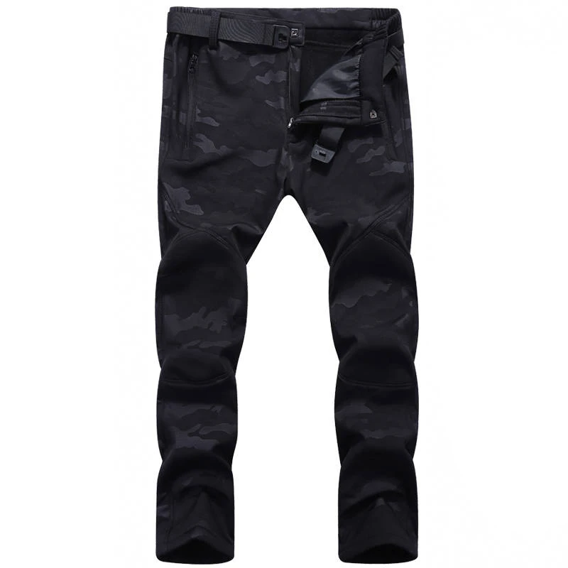 S-5XL de invierno de los hombres pantalones de camuflaje hombre al aire libre de lana polar Softshell pantalones impermeable esquí Trekking senderismo pantalones para hombres AM365