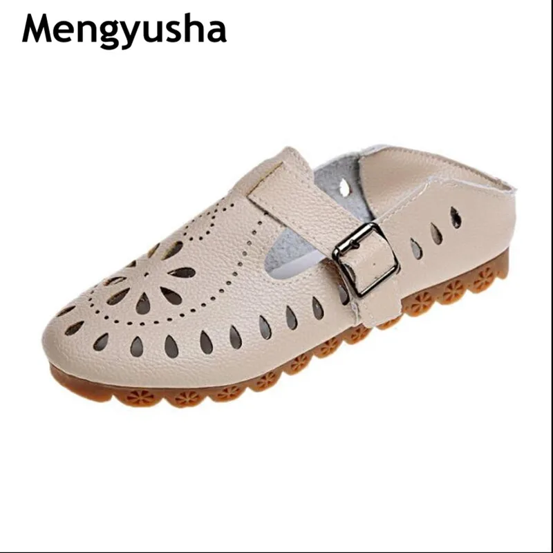 

2018 new summer pedal lazy shoes round head pierced Baotou comfortable shoes flat shoes Peas shoes