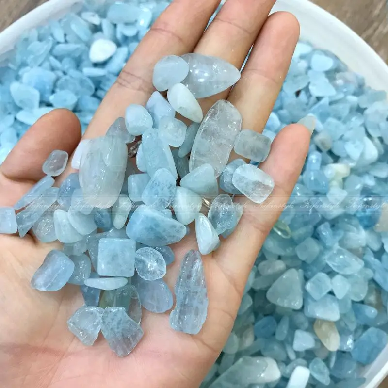 Wholesale 50g Natural Aquamarine Sapphire sea Tumbled Stones Crystals
