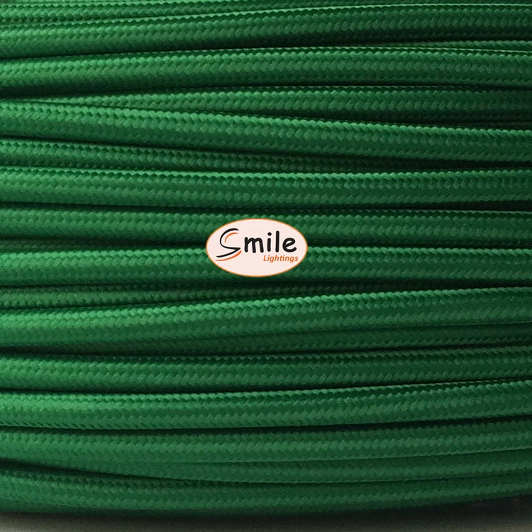 

10m/lot 2 core 0.75mm2 Dark Green Colored Fabric Cables Vintage Textile Wire