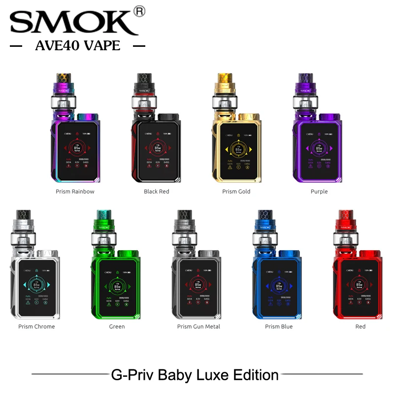 

SMOK G-Priv Baby Kit SMOK G PRIV Baby Luxe Edition Box Mod Kit 85w Vaporizer 4.5ml TFV12 Prince Baby Tank V8 Baby Coil