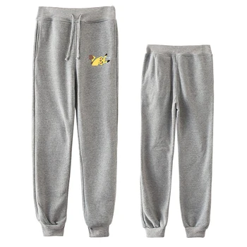 

Men Sweatpants Spring Autumn Elastic Narrow Feet Anime Pokemon Print Pants Loose Plus Size Cotton+Polyester Jogger Trousers