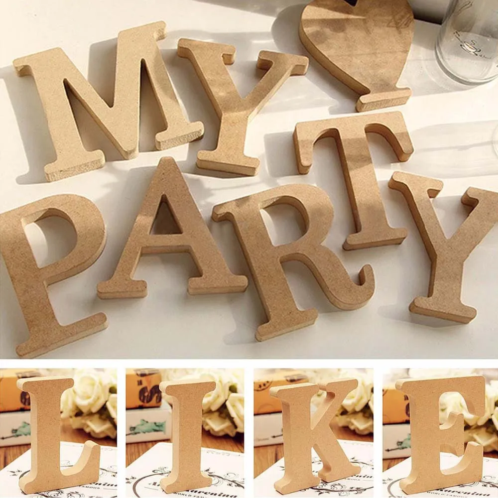Ретро деревянные буквы алфавит дизайн английский DIY ремесло свадебное украшение для дома ресторан Винтаж предметы ручной работы буквы