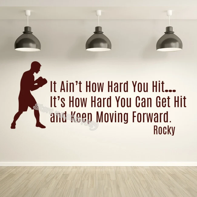 Rocky Balboa movie Keep Moving Forward Wall Sticker Classic Quote Home