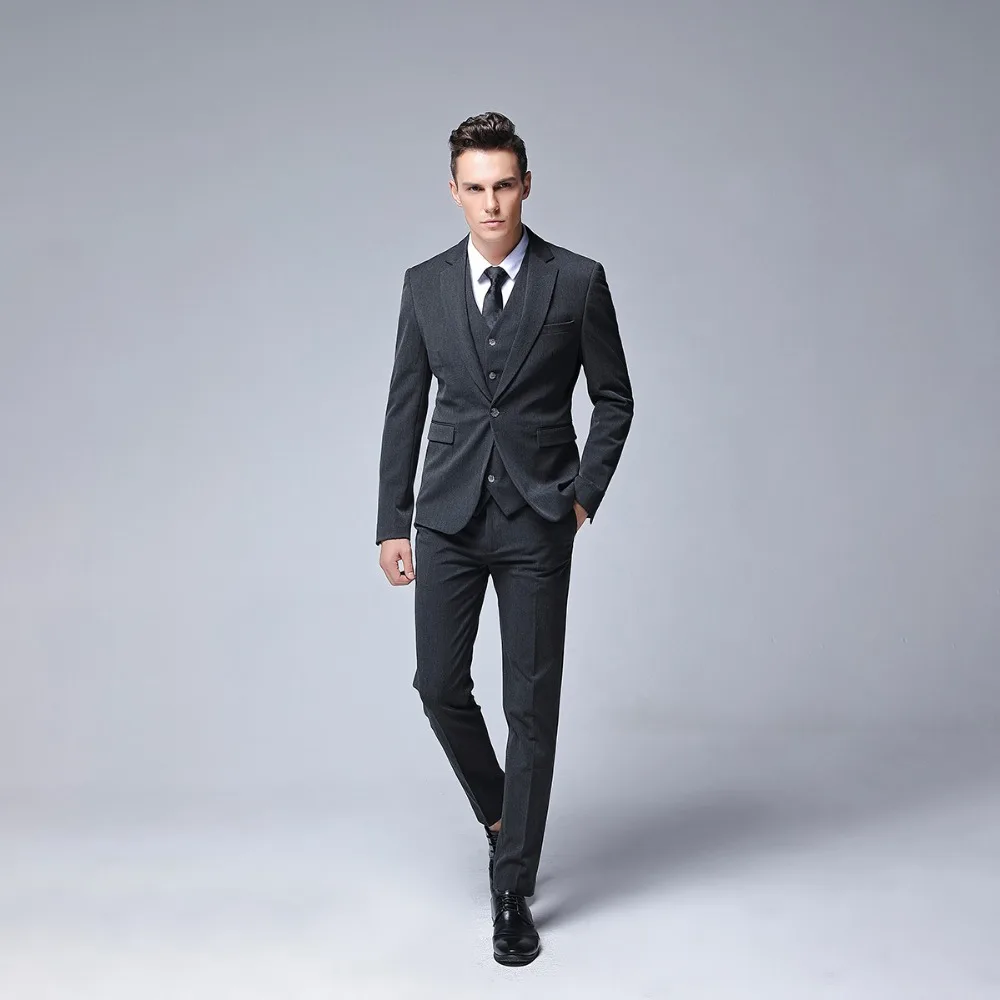 P.L.X Mens Slim Fit 3 Piece Suit Blazer Tux Vest /& Trousers
