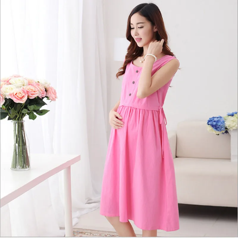 BAHEMAMI Maternity Summer New Korean Slim Long Maternity Fashion