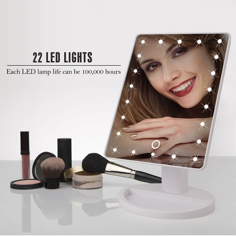 Espelho de Maquiagem Preço com Desconto Luzes com 10x Luzes Touch Screen Dropshipping 16 Brilhante 22 Led 10 Beleza e saúde