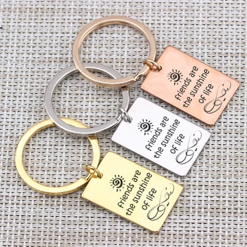 

Key Chain Gift To Best Friend Engraved"Friends Are The Sunshine Of Life"Infinity Friendship Keyring Men Women Jewelry 1 pcs