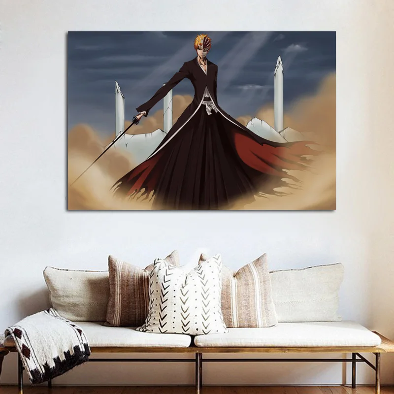 Anime bleach Ichigo Kurosaki Ruin Sword Warrior living room decoration