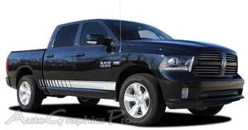 

For 1Set/2Pcs Lower Rocker Panel Striping Decals Stripes Vinyl Graphics 09-2018 Dodge Ram Car styling