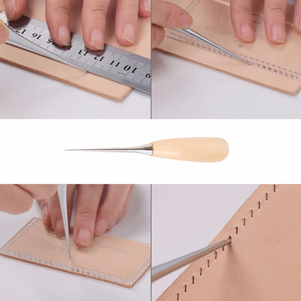 1 предмет Вышивание Кожевенное ремесло кожа деревянная ручка удар Ручные инструменты stitcher Вышивание Удар Иглы Tool Kit Пробивание