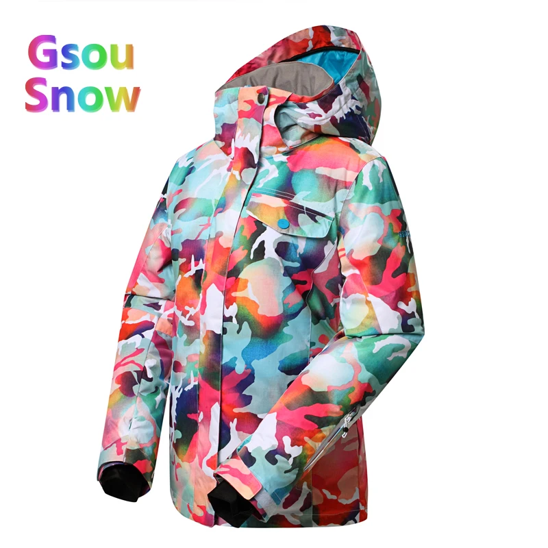 Gsou sonw уличная зимняя женская Лыжный Спорт Спортивная одежда Комплекты для сноубординга Теплее лыж Куртки Водонепроницаемый лыжный Брюки для девочек Костюмы