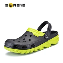 SERENE/Брендовые мужские повседневные Сабо высокого качества с кроком; Лидер продаж года; мужские сандалии с ремешками; летняя черная пляжная обувь для плавания; большие размеры 38-46