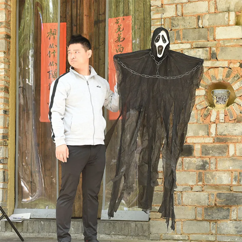 

Halloween Party Hanging Balck Ghost Horror Skull Face Tricky Props Haunted House Decoration Room Escape Prank Props Demon Toys