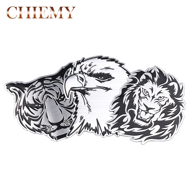 3D Car aluminum Animal pattern tiger lion Eagle Auto Stickers Emblem Badge Decal eagle car-styling motorcycle Car Decoration