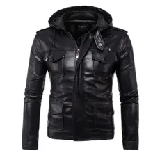 Роскошная брендовая Высококачественная Мужская куртка из натуральной кожи, тонкая Осенняя винтажная Повседневная стильная мотоциклетная мужская куртка с капюшоном, пальто, одежда