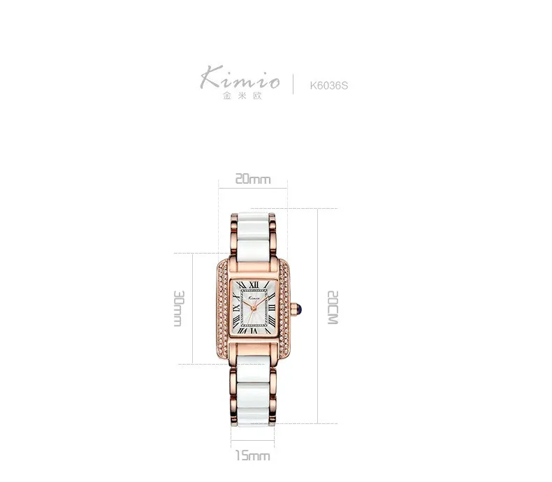 Kimio, роскошные брендовые кварцевые женские часы, бриллиантовые часы, браслет, женское платье, розовое золото, наручные часы с подарочной коробкой для женщин