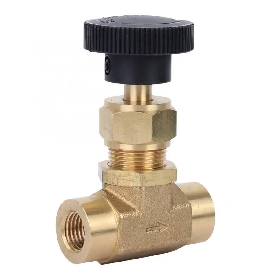 Industrial High Pressure Brass Instrument Needle Control Valve 1/4" NPT Female Thread 3000PSI Brass Needle Valve