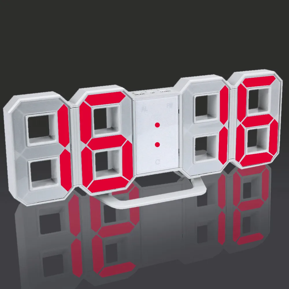 DIY Современный цифровой светодиодный настенные часы настольные ночные настенные часы Будильник часы для дома гостиной офиса 12 или 24 часа