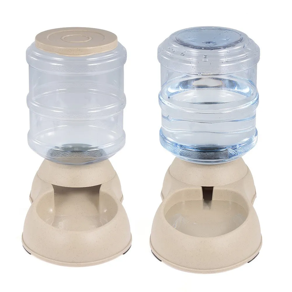 Self-Dispensing Gravity Pet Feeder and Waterer, Pet Water Feeder Dispenser, Automatic Pet Waterer, Dog Cat Water Food Combo 3.8L