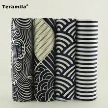 Teramila темно синий облако и черная полоса дизайн 4 шт. хлопок саржевая ткань ретро детская одежда Telas материал домашний текстиль