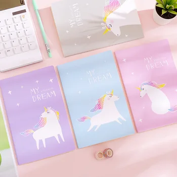 

1 Pcs Cartoon Unicorn Notebook Cute Star Note Book Diary Day Planner Kawaii Journal Stationery gift School Supplies