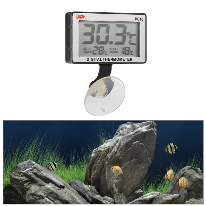 Digital LCD Fish Tank Aquarium Thermometer Submersible Water Digital Electronic Aquarium Temperature Alarm Control Tool  Supply (2)
