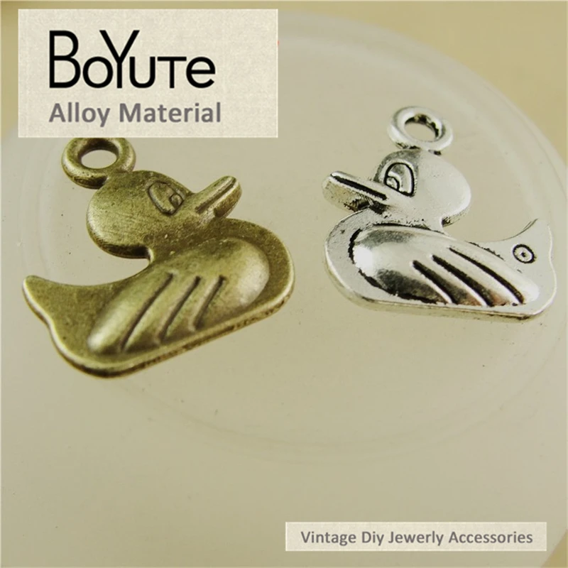 BoYuTe (50 Pieces/Lot) 16*14MM Antique Bronze Silver Plated Zinc Alloy Box Materials Duck Charms Pendant Diy Jewelry Findings BoYuTe (50 Pieces/Lot) 16*14MM Antique Bronze Silver Plated Zinc Alloy Box Materials Duck Charms Pendant Diy Jewelry Findings