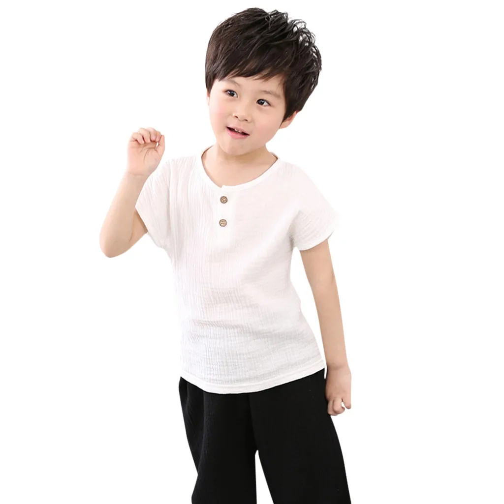 MUQGEW/детская одежда однотонная хлопковая футболка для мальчиков топы, футболки, длинные штаны осенняя одежда из 2 предметов для маленьких мальчиков и девочек roupa infantil