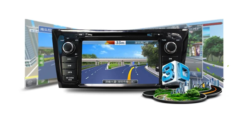 Clearance Free shipping car dvd player with gps for  new SYLPHY with steering wheel control, rear view camera input 23