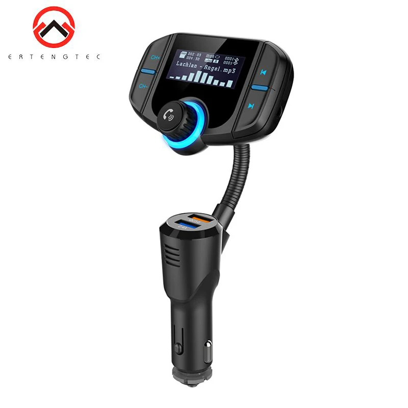 Автомобильный Bluetooth fm-передатчик BT70 2 USB быстрое зарядное устройство QC3.0 Громкая связь аудио MP3 плеер Bluetooth fm-радио автомобильные аксессуары - Название цвета: Черный