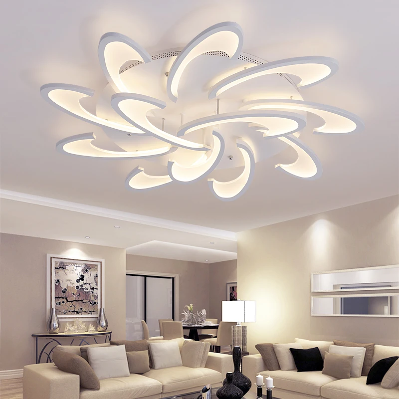 

2017 surface mounted modern led ceiling lights for living room bedroom White Color AC85~265V Acrylic lamp shade ceiling lamp