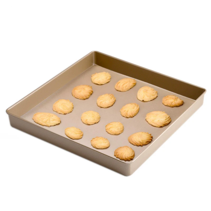 

11 Inch Square Baking Tray Dish Carbon Steel Nonstick Bakeware Golden Cake Baking Pan Swiss Roll Pastry Cookie Baking Tool