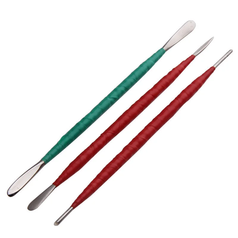 

3Pcs Folk Art Sculptures Clay Tools Double Heads Steel Pottery Clay Sculpture Tools Detail Pick Stylus High Quality