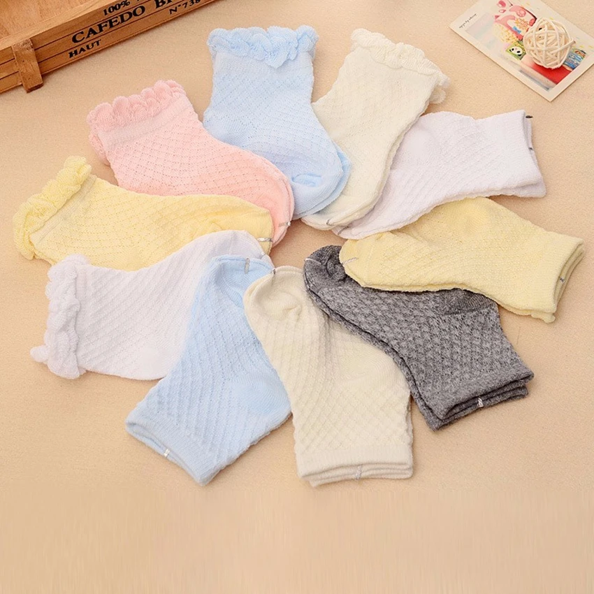 

2019 New High Quality 5 pairs / lot Baby Socks With 0-12 Months Baby 100% Cotton Baby Socks Female Baby Socks Wholesale